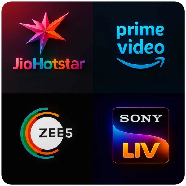 Prime Video + Disney+ Hotstar + ZEE5 + Sony LIV – Private 1 Year Combo